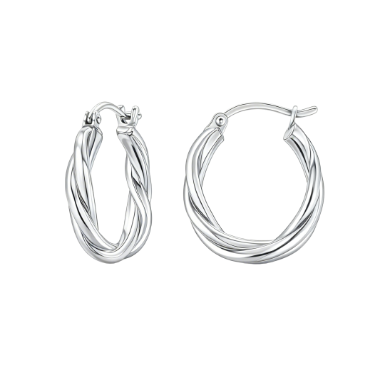 Orecchini a leva in oro bianco 10 carati