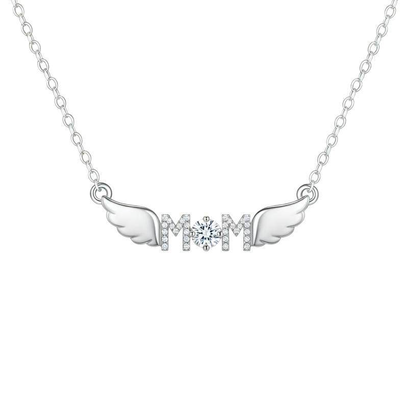 Collar con colgante de oro blanco de 10 quilates con circonitas cúbicas 