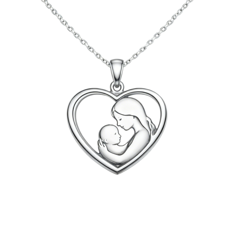 Collar con colgante de oro blanco de 10 quilates con la inscripción 