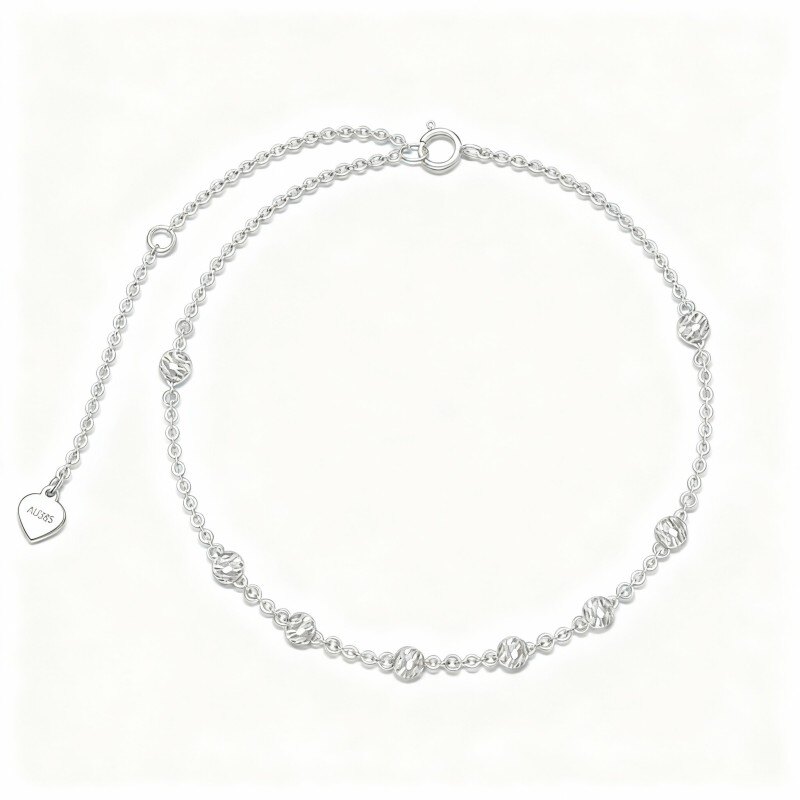 Pulseira de contas de metal banhadas a platina e ouro branco-1