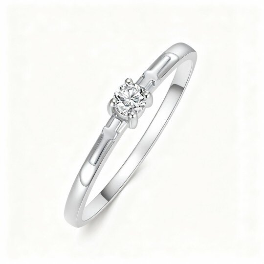 10K White Gold Moissanite Couple Ring