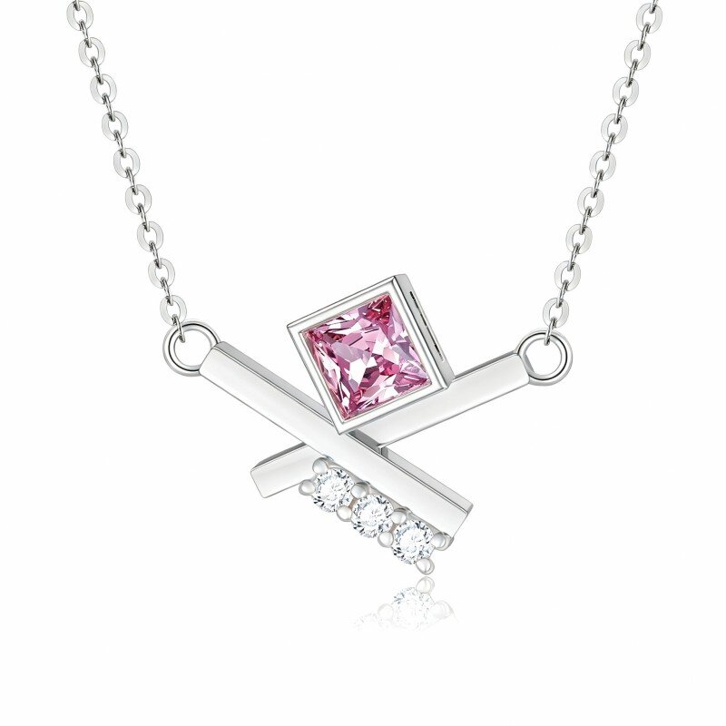 10K White Gold Moissanite Cross Pendant Necklace-8