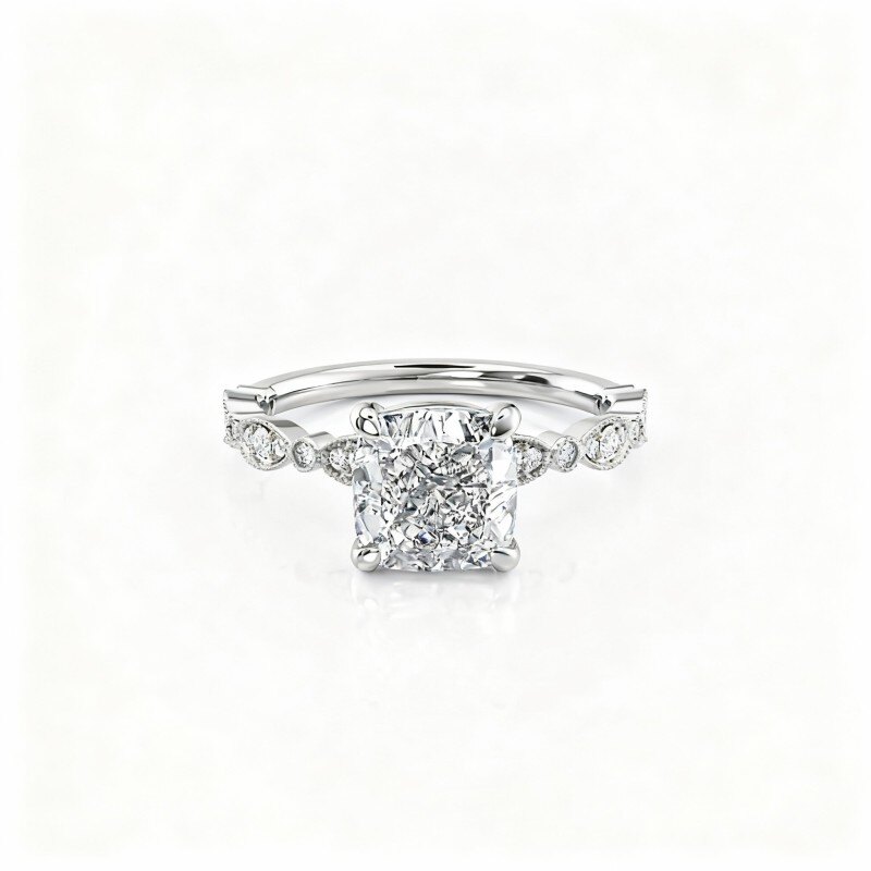 10Kホワイトゴールド モアッサナイト エンゲージリング-1