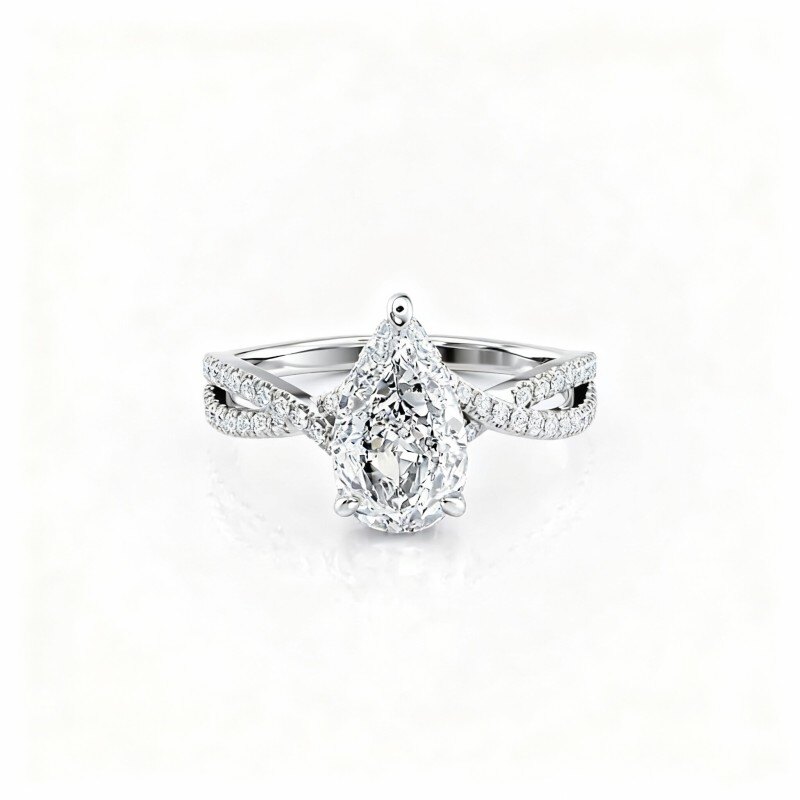 18Kホワイトゴールド モアッサナイト エンゲージリング-1