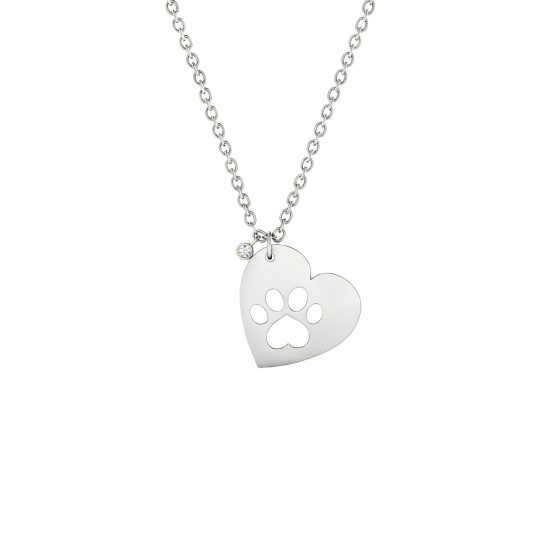 Collar con colgante de pata de moissanita en oro blanco de 10 quilates