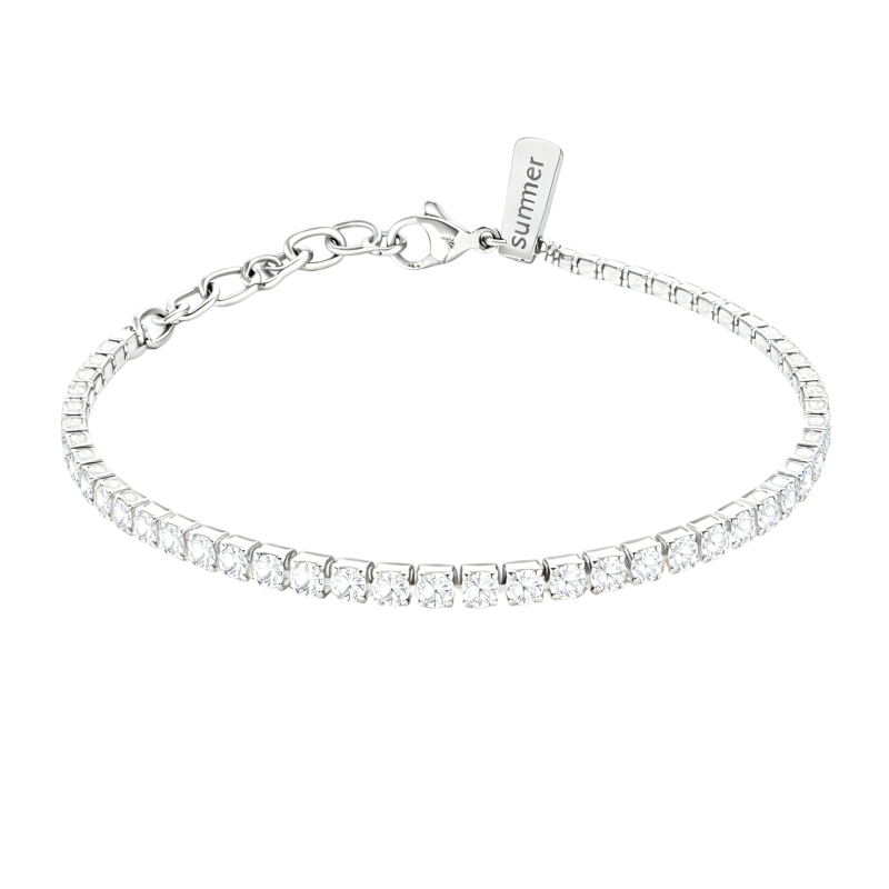 Bracelet de tennis en platine plaqué or blanc avec moissanite et gravure personnalisée-14