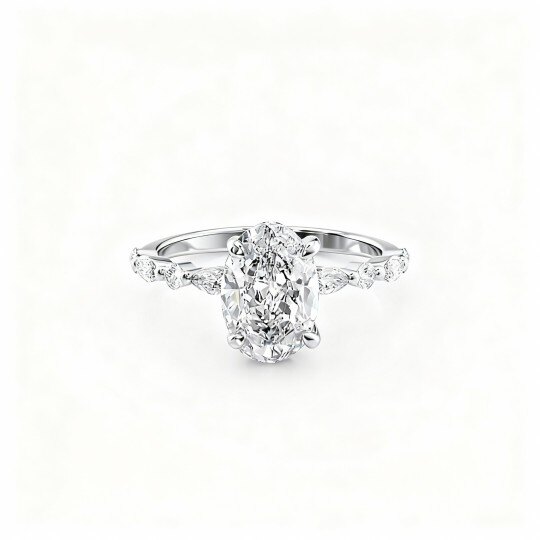 Moissanit-Ring aus 10-karätigem Weißgold