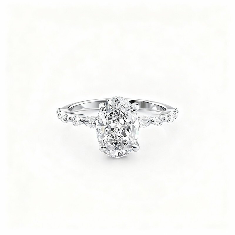 Moissanit-Ring aus 10-karätigem Weißgold-13