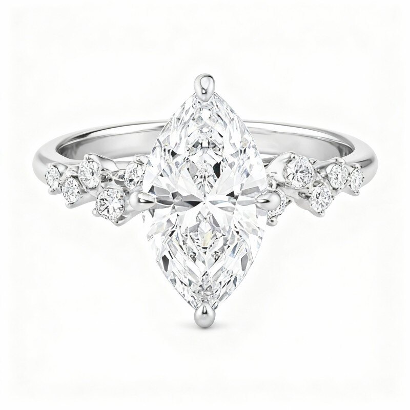 14Kホワイトゴールドモアッサナイトリング-1