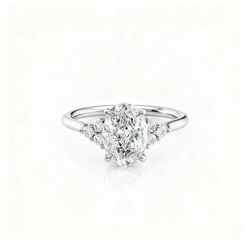 14K White Gold Moissanite Ring-1