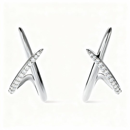 10K White Gold Moissanite Stud Earrings