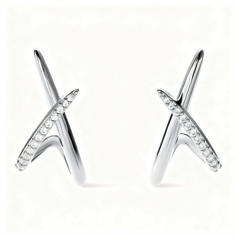 Orecchini A Perno Donna In Argento 925 Con Zirconi Cubici Rodiati – Eleganti E Lucidi, Regalo Perfetto