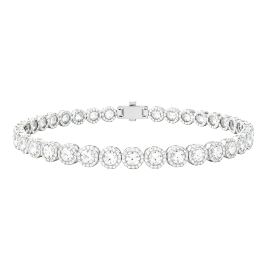 Pulsera de tenis de moissanita en oro blanco de 10 quilates