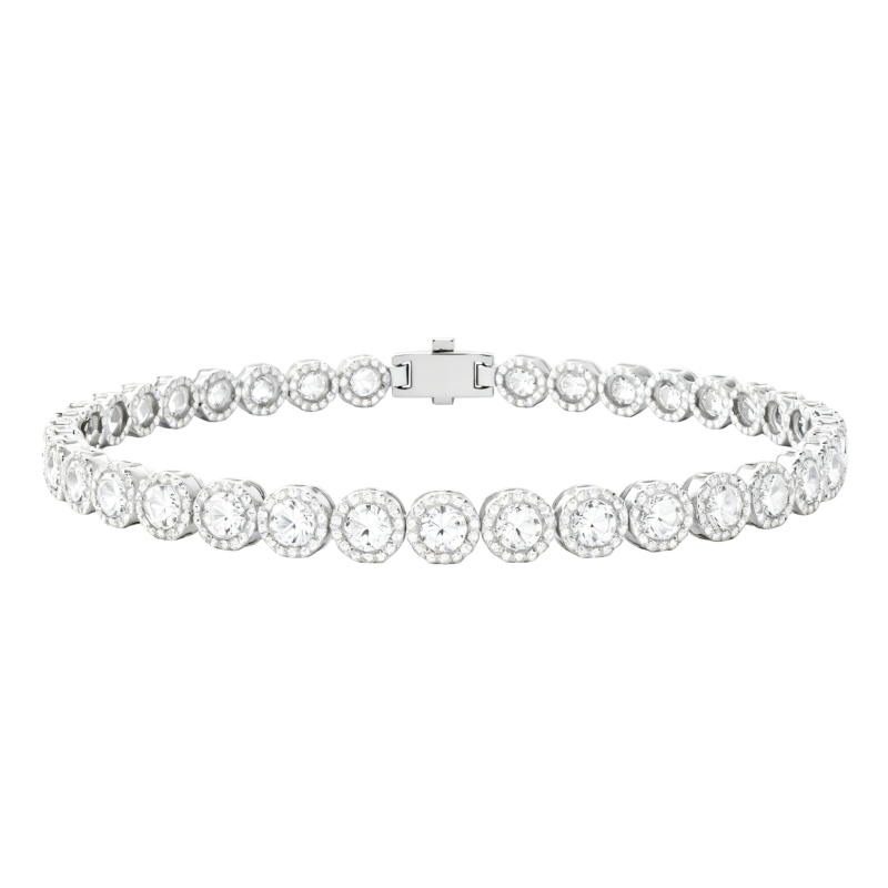 Pulsera de tenis de moissanita en oro blanco de 14 quilates-1