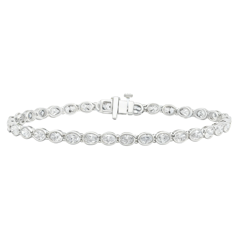 Pulsera de tenis de moissanita en oro blanco de 18 quilates-1