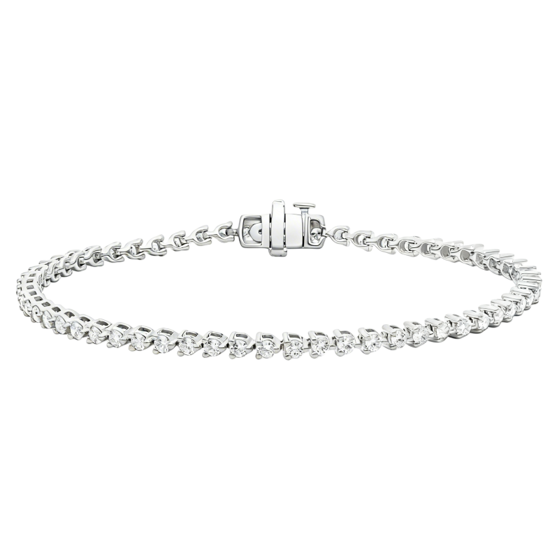 Pulsera de tenis de moissanita en oro blanco de 14 quilates-1