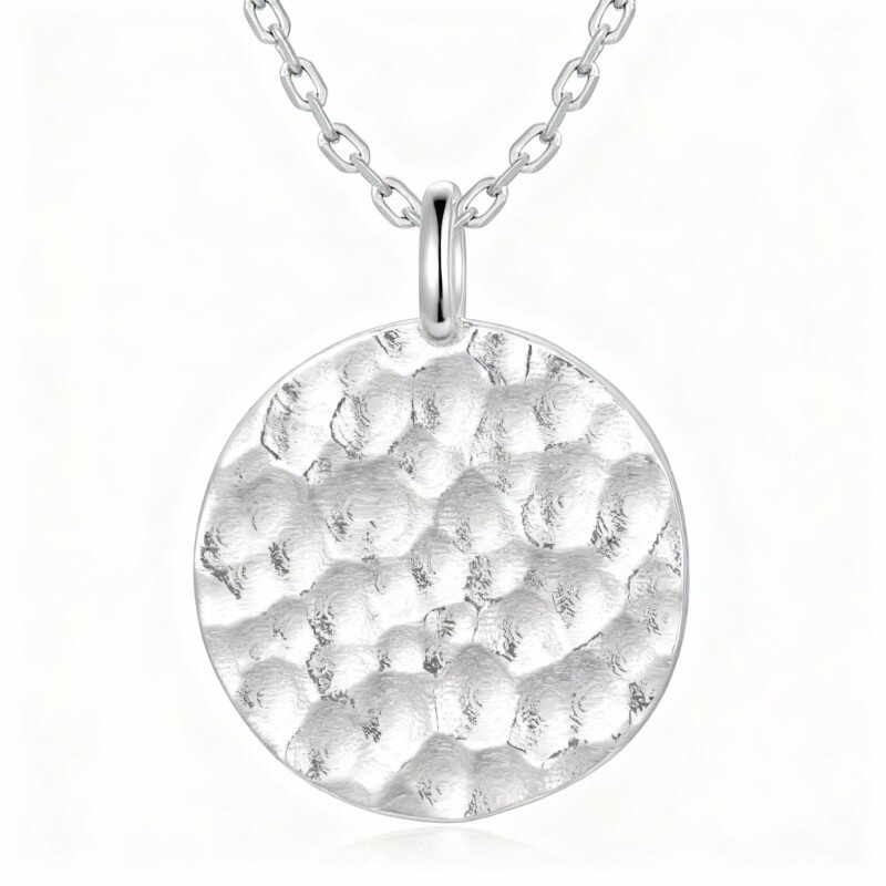 Colar com pendente de lua em ouro branco 10K-18