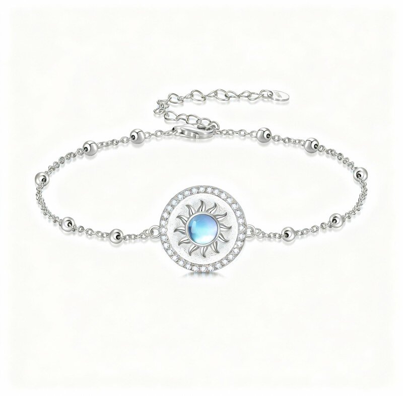 10K witgouden maansteenzon-bedelarmband-4