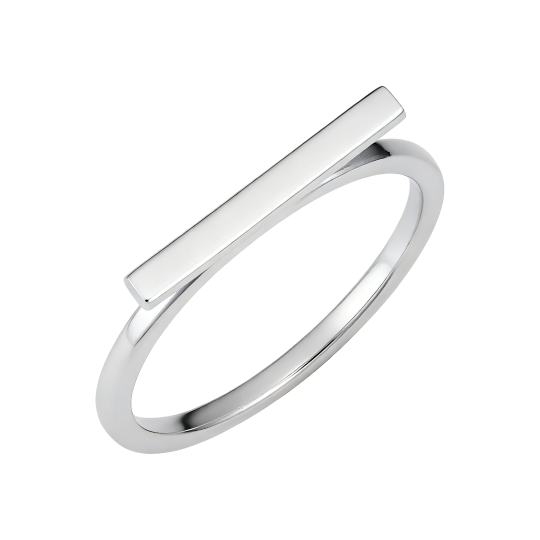 Anillo apilable de oro blanco de 10 quilates sin piedras.