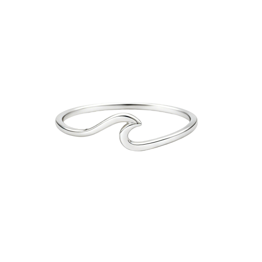 Anillo apilable de oro blanco de 10 quilates sin piedras.