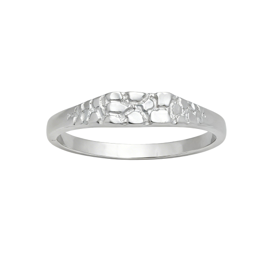 Anillo apilable de oro blanco de 10 quilates sin piedras.