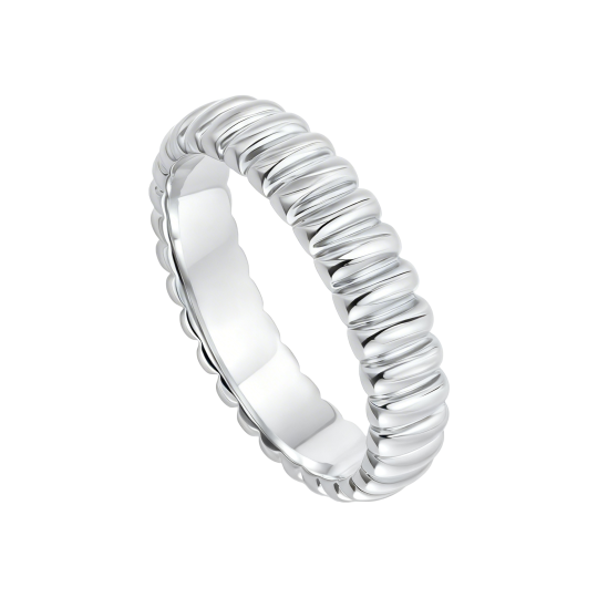 Anillo apilable de oro blanco de 10 quilates sin piedras.