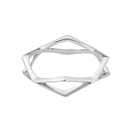 Anillo apilable de oro blanco de 10 quilates sin piedras.