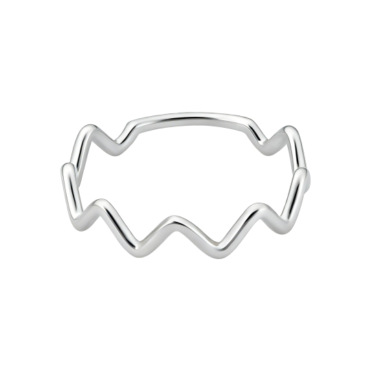 Anillo apilable de oro blanco de 10 quilates sin piedras.