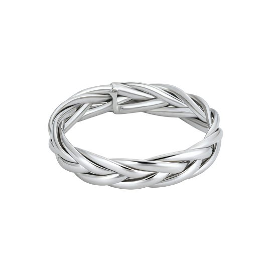Anillo apilable de oro blanco de 10 quilates sin piedras.