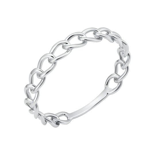 Anillo apilable de oro blanco de 10 quilates sin piedras.