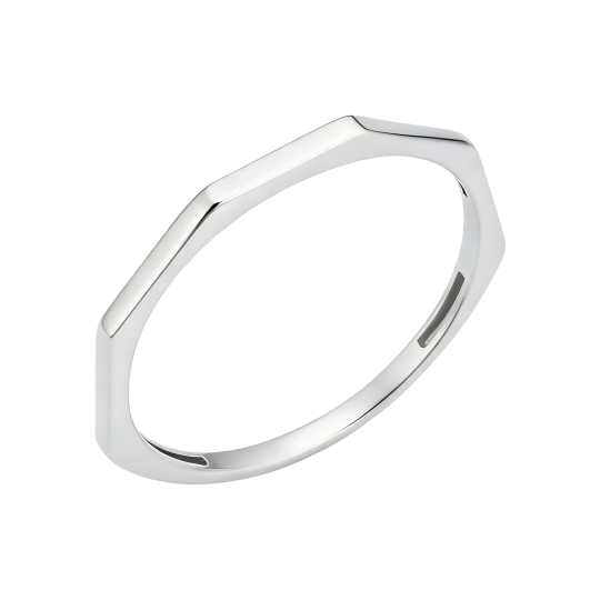 Anillo apilable de oro blanco de 10 quilates sin piedras.