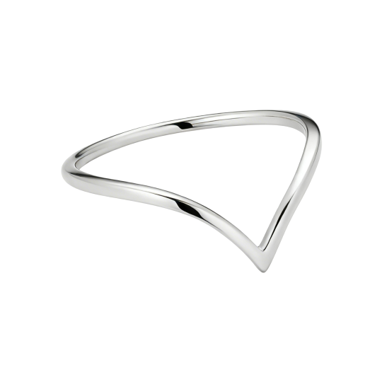 Anillo apilable de oro blanco de 10 quilates sin piedras.