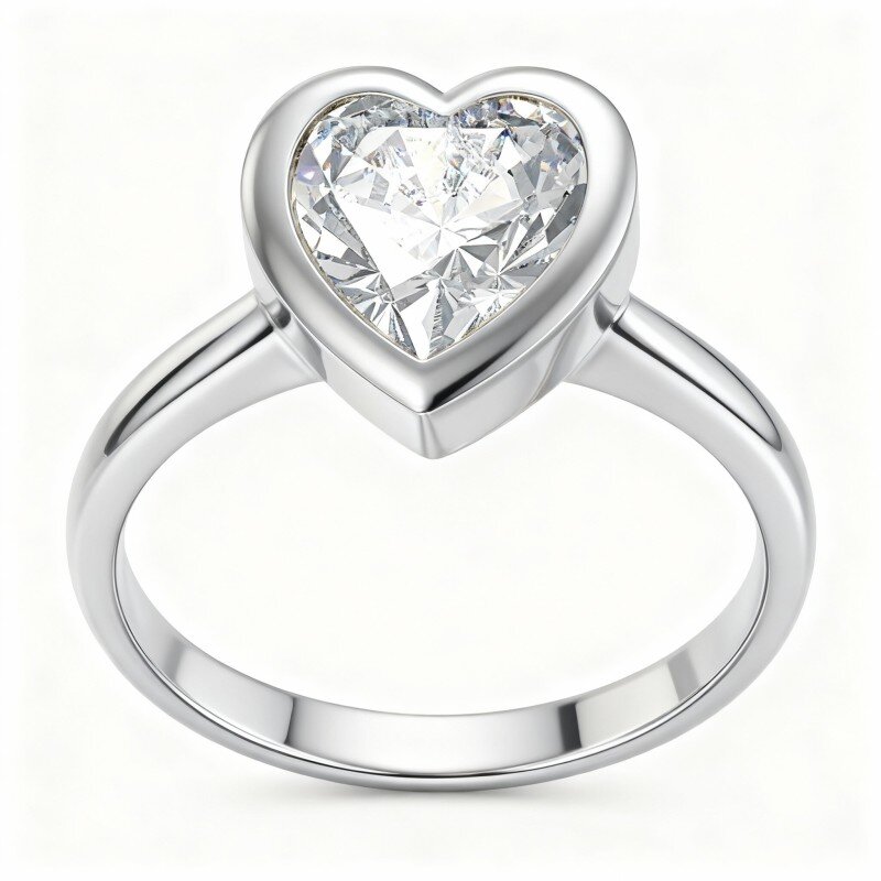 10K White Gold Cubic Zirconia Nose Ring-9