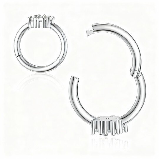 10K White Gold Cubic Zirconia Nose Ring