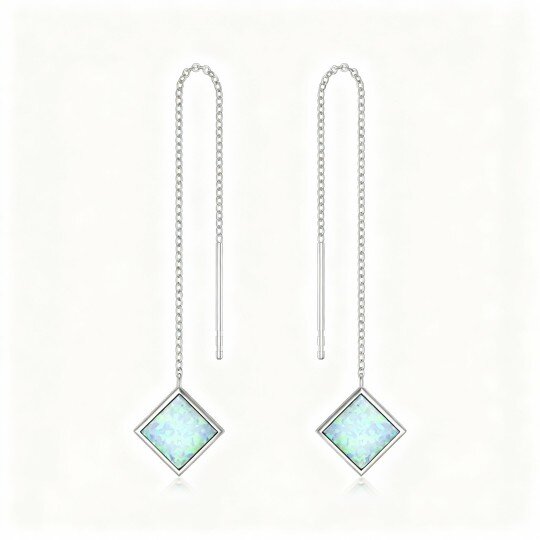 Brincos gota com opala em ouro branco 10K