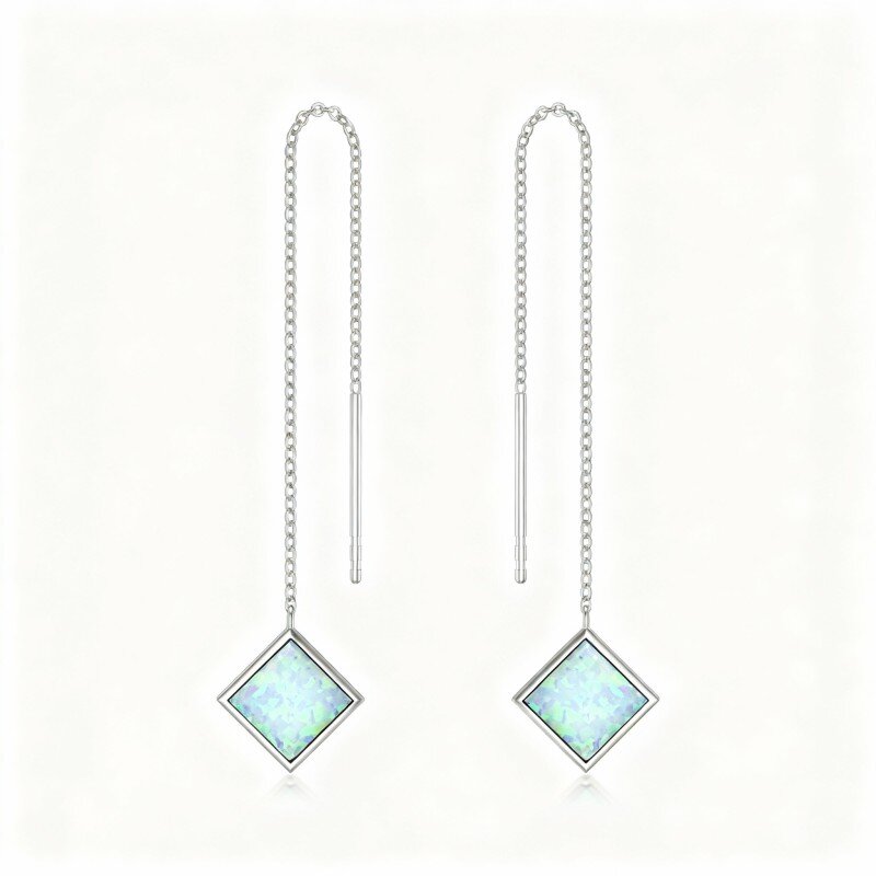 أقراط متدلية من الذهب الأبيض عيار 10 قيراط مرصعة بالأوبال-14