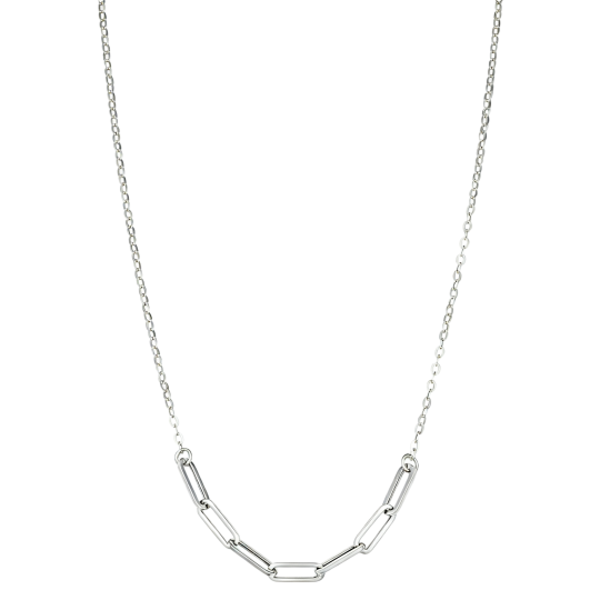 Naszyjnik z łańcuszkiem typu cable z białego złota 18K