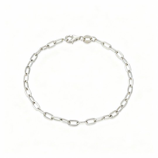 10K White Gold Paperclip Bracelet