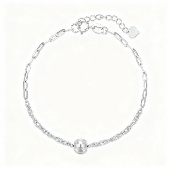 10K White Gold Paperclip Bracelet