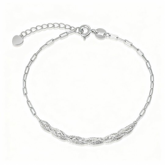 10K White Gold Paperclip Bracelet