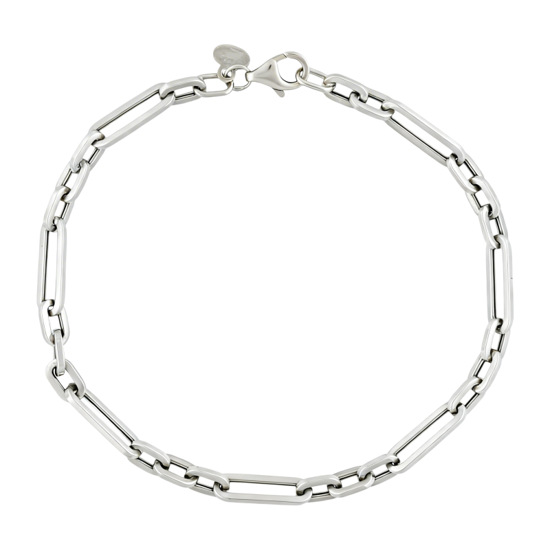 Pulsera de clip de papel de oro blanco de 18 quilates-1