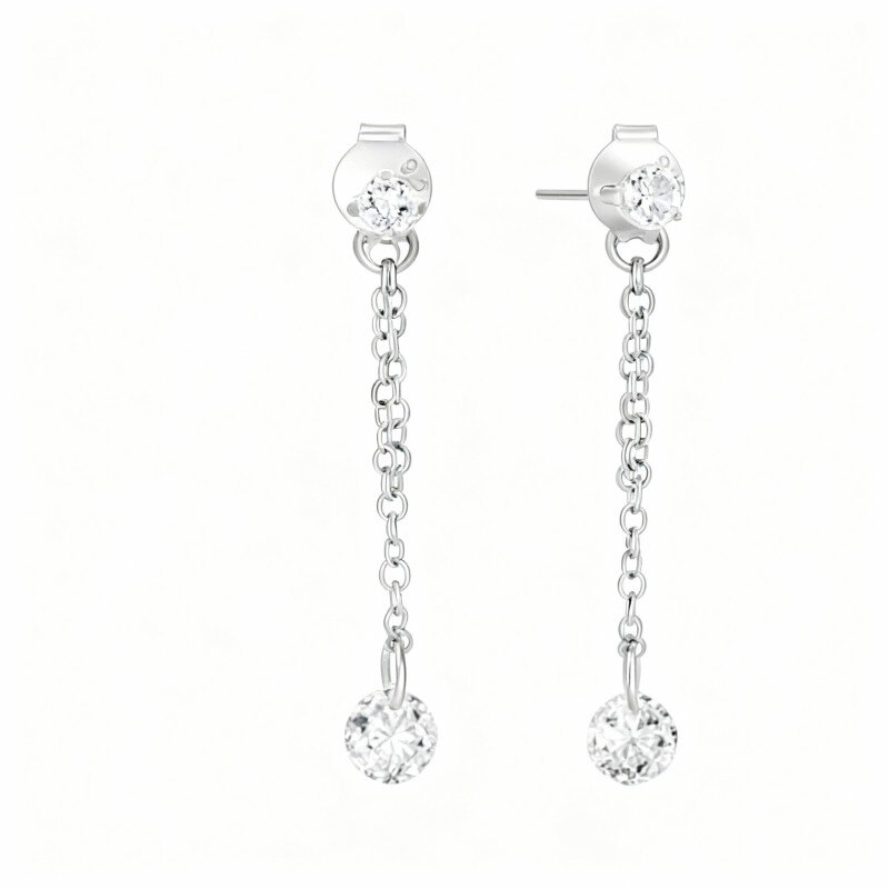 YFN Orecchini da donna in argento Sterling con filigrana a goccia a goccia a goccia, Argento sterling, Zirconia cubica