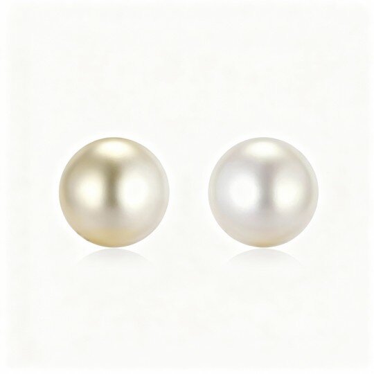 أقراط مرصعة باللؤلؤ من الذهب الأبيض عيار 10 قيراط