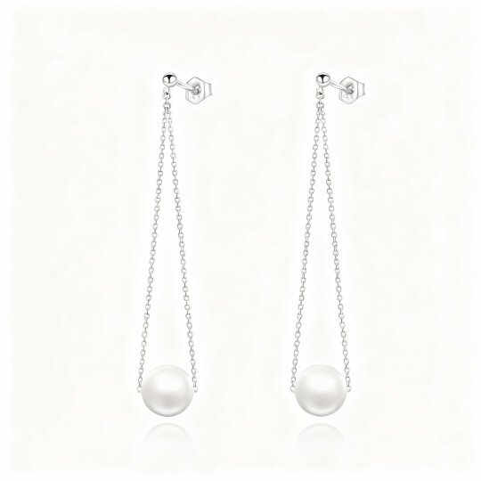 Brincos de pérola em ouro branco 10K