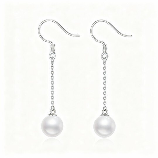 10K White Gold Pearl Stud Earrings
