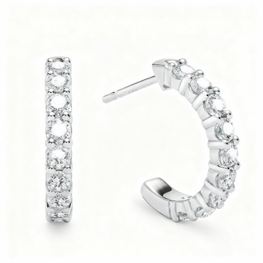 10Kホワイトゴールド キュービックジルコニア パーソナライズ誕生石スタッドピアス