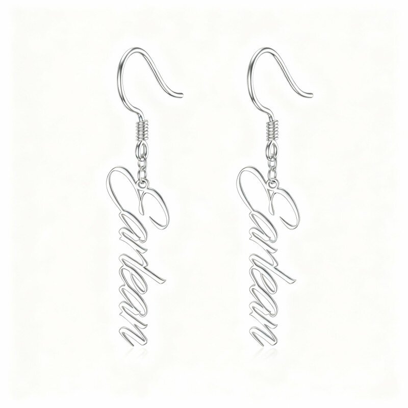 Orecchini pendenti classici personalizzati in oro bianco 18 carati-1