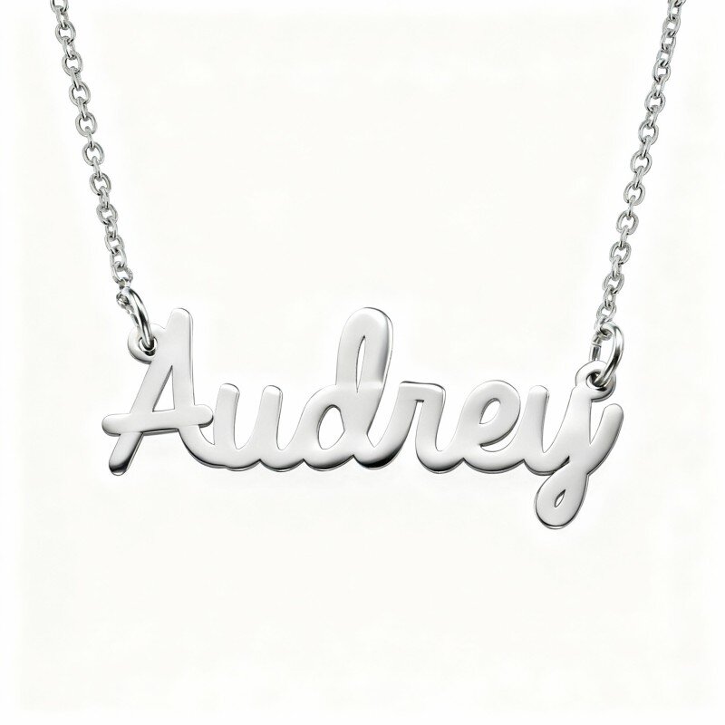 10K White Gold Personalized Classic Name & Mother & Mother & Daughter Pendant Necklace-1