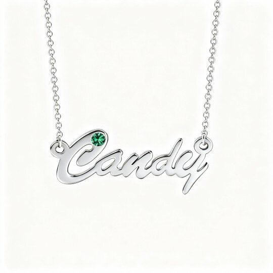 10K White Gold Personalized Classic Name Pendant Necklace