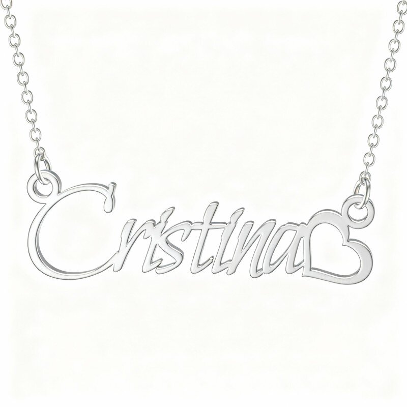 18K witgouden gepersonaliseerde klassieke naamhangerketting-1